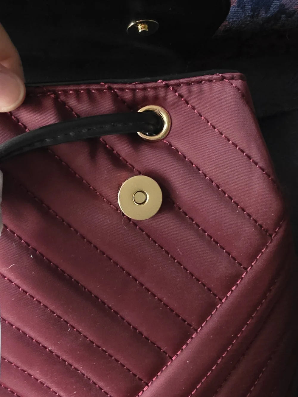 Jessica Moore - Quilted Burgundy & Black Women's Backpack